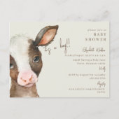 Moo-ving in Soon Koe Het is een Boy Baby shower Briefkaart (Voorkant)