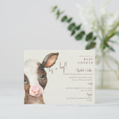 Moo-ving in Soon Koe Het is een Boy Baby shower Briefkaart (Staand voorkant)