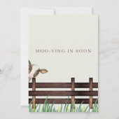 Moo-ving in Soon Koe Het is een Boy Baby shower Kaart (Achterkant)