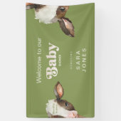 Moo-ving in Soon Mosgroen Baby shower Spandoek (Verticaal)