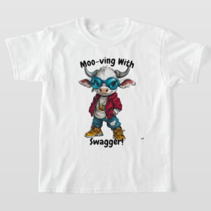 Moo-ving met Swag Hip-Hop Koe Hoodie en Tee T-shirt