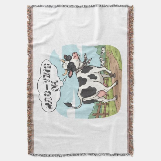 "Moo-ving On" Cow - Funny & Stylish Farm Humor! Deken (Voorkant Verticaal)