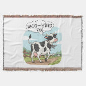 "Moo-ving On" Cow - Funny & Stylish Farm Humor! Deken (Voorkant)