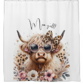 "Moo, y'all" Highland Koe douchegordijn (Voorkant)