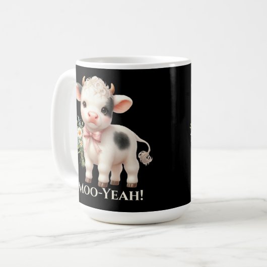 Moo-Yeah Funny Baby Koe Koffiemok (Voorkant links)