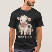Moo-Yeah Grappige Baby Koe T-shirt  (Voorkant)