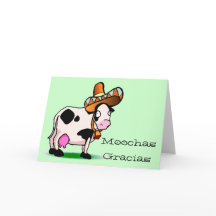 Moochas Gracias Koe Bedankt Card