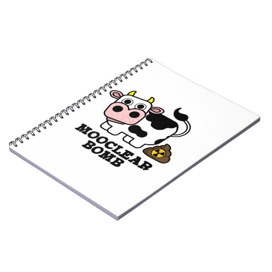 Mooclear Bomb Funny Koe Pun Notitieboek (Linkerzijde)