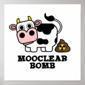Mooclear Bomb Funny Koe Pun Poster (Voorkant)