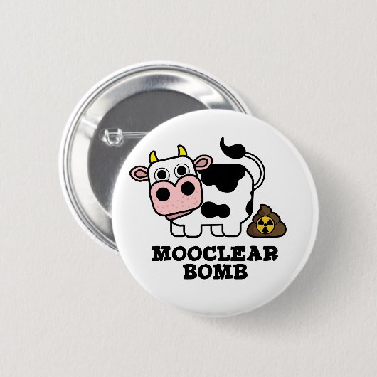 Mooclear Bomb Funny Koe Pun Ronde Button 5,7 Cm (Voorkant /achterkant)