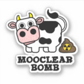 Mooclear Bomb Funny Koe Pun Sticker (Voorkant)