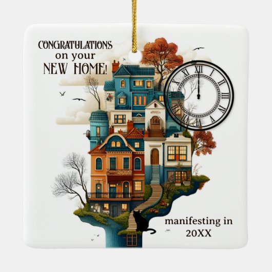 Mood Board New Home Manifesting Keramisch Ornament (Achterkant)