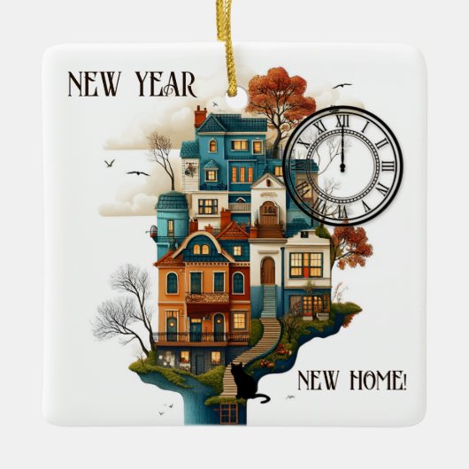 Mood Board New Home Manifesting Keramisch Ornament (Voorkant)