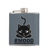 #MOOD Cat Black Logo Illustratie Heupfles (Voorkant)
