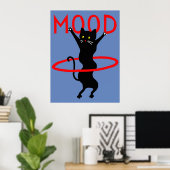 Mood cat | Funny & decorative Poster (Thuiskantoor)