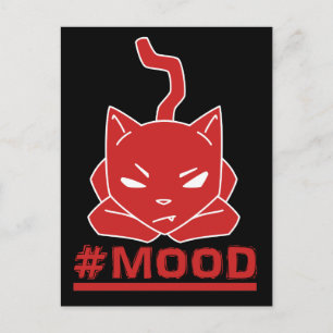 #MOOD Cat Red Logo Illustration Briefkaart