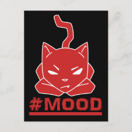 #MOOD Cat Red Logo Illustration Briefkaart
