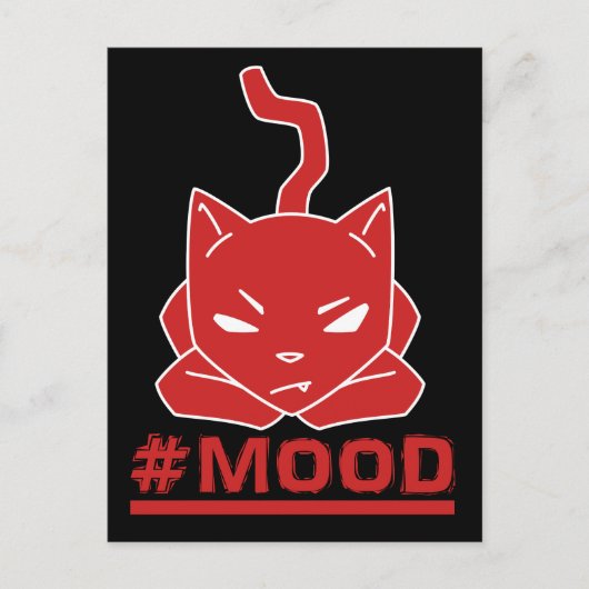 #MOOD Cat Red Logo Illustration Briefkaart (Voorkant)