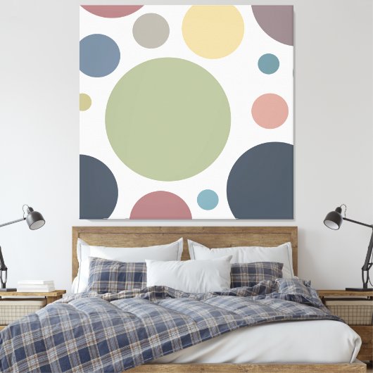 Mood Cool Polka-Stippen Canvas Afdruk (Insitu (Slaapkamer))