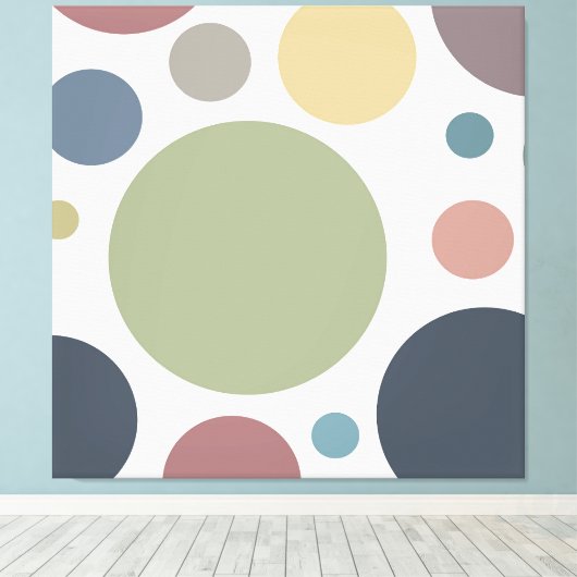 Mood Cool Polka-Stippen Canvas Afdruk (Insitu (Houten vloer))