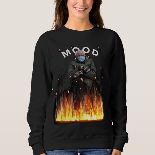 Mood Funny Bernie Sanders Mittens Flames Meme Trui (Voorkant)