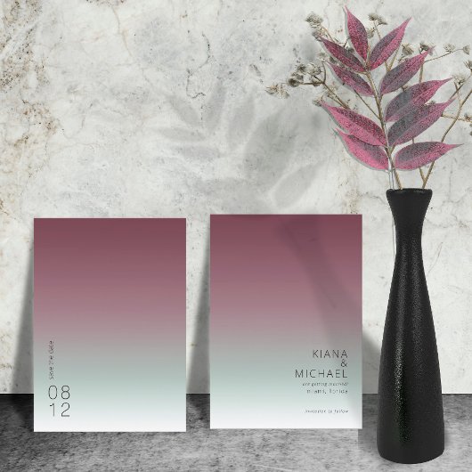 Mood Gradient Trouw Burgundy Mist ID741 Save The Date