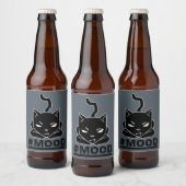#MOOD Kat | Zwart Kat Logo Illustratie Bier Etiket (Flessen)