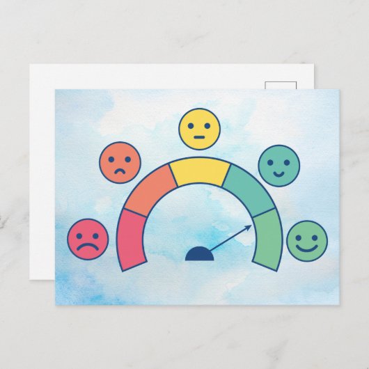 Mood Meter Emotioneel Briefkaart Ontwerp (Voorkant / Achterkant)