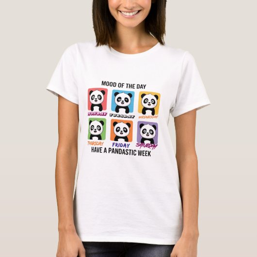 Mood of the Day Cute Panda Illustration | Kawaii T-shirt (Voorkant)