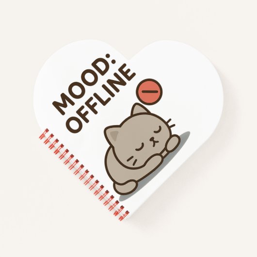 Mood: Offline – Grappig Cartoon Offline Ontwerp Notitieboek (Voorkant)
