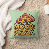 Mood: Pizza - Leuke Cartoon Slice met Happy Toppin Kussen (Deken)