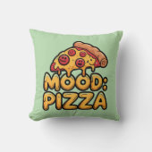 Mood: Pizza - Leuke Cartoon Slice met Happy Toppin Kussen (Voorkant)