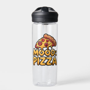 Mood: Pizza - Leuke Cartoon Slice met Happy Toppin Waterfles