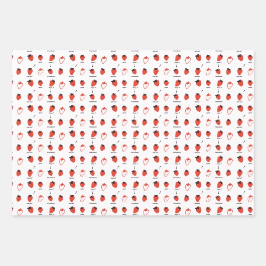 Mood Strawberry Seamless Pattern Wrapping Paper (Voorkant 3)