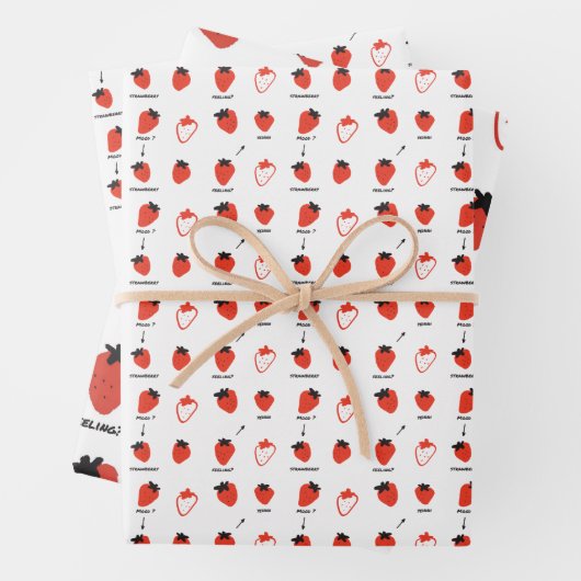 Mood Strawberry Seamless Pattern Wrapping Paper (In situ)