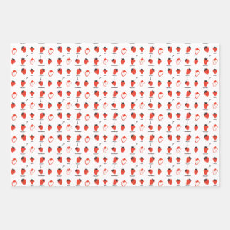 Mood Strawberry Seamless Pattern Wrapping Paper