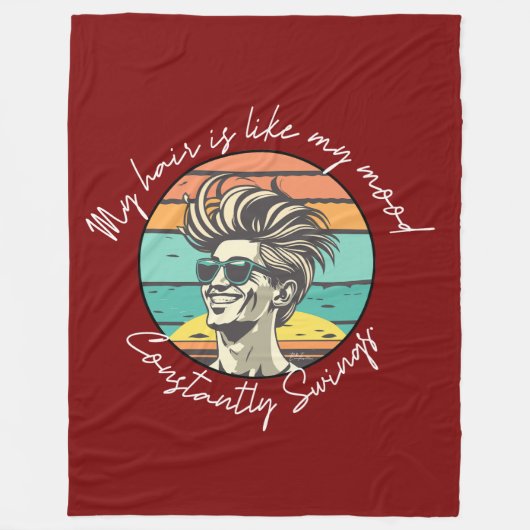 Mood Swinger's Time Machine Zwarte Stijl Klok Fleece Deken (Voorkant)