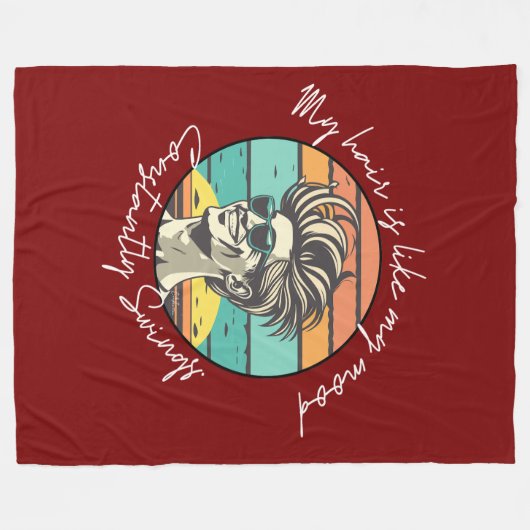 Mood Swinger's Time Machine Zwarte Stijl Klok Fleece Deken (Voorkant (Horizontaal))