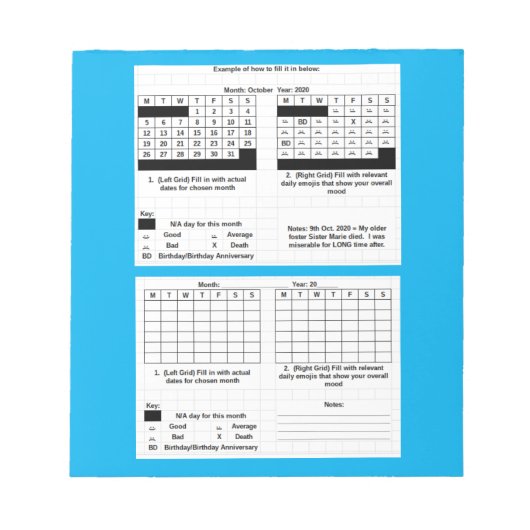 Mood Tracker-laptop Notitieblok (Voorkant)