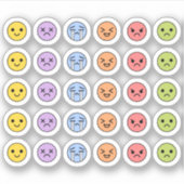 Mood Tracker Schattigee Emoties Emoji Head Bujo Pl Sticker (Voorkant)