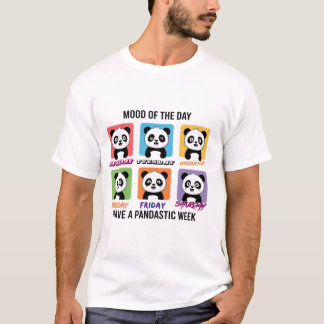 Mood van de Dag Cute Panda Illustratie | Kawaii W T-shirt