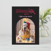 Moodbord Grappige Retro Huisdier Hond Kerst Foto Feestdagenkaart (Staand voorkant)