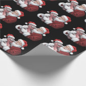 Moodeng Christmas Funny  Santa Claus Cadeaupapier (Hoek)