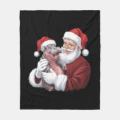 Moodeng Christmas Funny  Santa Claus Fleece Deken (Voorkant)