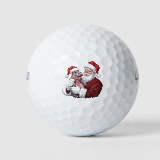 Moodeng Christmas Funny  Santa Claus Golfballen (Voorkant)