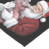 Moodeng Christmas Funny  Santa Claus Korte Tafelloper (Hoek)