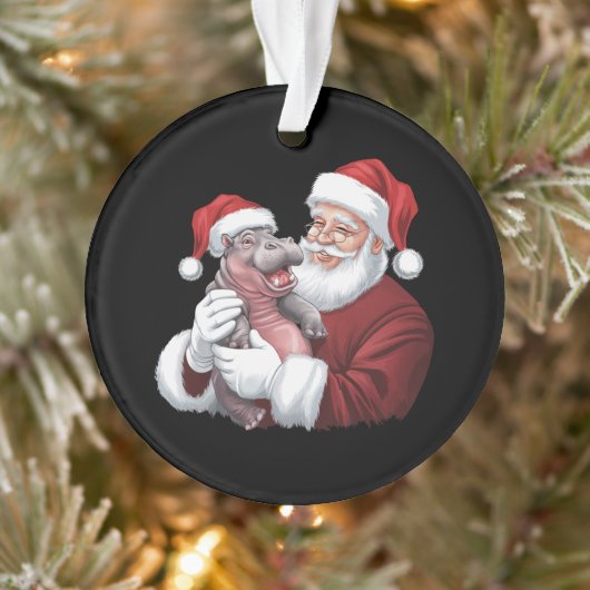 Moodeng Christmas Funny Santa Claus Ornament (Boom)