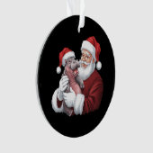 Moodeng Christmas Funny Santa Claus Ornament (voorkant)