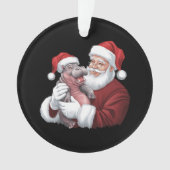 Moodeng Christmas Funny Santa Claus Ornament (voorkant)