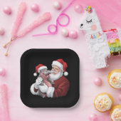 Moodeng Christmas Funny Santa Claus Papieren Bordje (Feest)